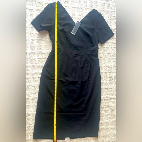 💎😍 Made in Italy 😍🔥 Banana Republic Black V-Neck Sheath Dress Cocktail Midi - Picture 10 of 14